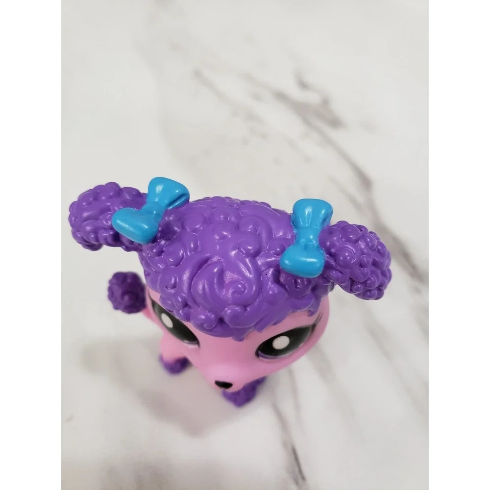 Littlest Pet Shop G7 Series 1 #2 Purple Pink Poodle‎ Purple Eyes LPS Dog